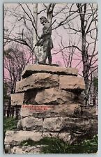 Louisville KY~Daniel Boone Monument in Woods~Uneven Stacked Rock Slabs~1910 PC picture