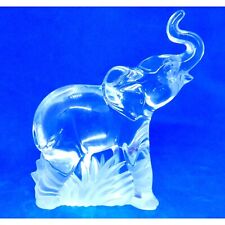 Lenox Fine Crystal Elephant 7in. Frosted Base 1994 Trunk Up Made in Germany picture