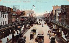 New York City Manhattan The Bowery Railroad Train Station Harlem Vtg Postcard B4 picture