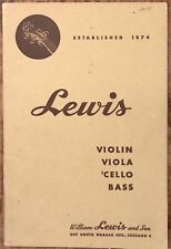 1940s WILLIAM LEWIS AND SON CATALOG VIOLIN FAMILY BOWS ACCESSORIES 40 PGS  Z4484 picture