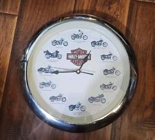 HARLEY DAVIDSON Motorcycle Clock Vintage Makes Rev Sounds On The Hour 2002 picture