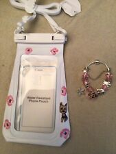 Yorkie hand painted Yorkshire  water resistant phone pouch and charm bracelet picture