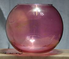 Pink Magenta Glass Vase Round Bowl picture