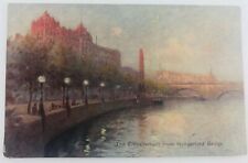 Vintage London England UK The Embankment from Hungerford Bridge River Thames  picture