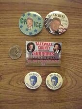 5 CLINTON GORE Chelsea Hillary PINS NOS buttons Tazewell Co Teachers Scarce Rare picture