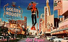 c.1960s Golden Nugget Casino Postcard Cowboy Horseshoe Bingo Lucky Strike picture