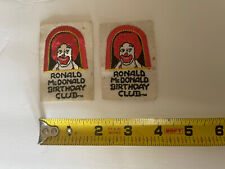 Lot of 2 Ronald McDonalds Birthday Club Patches picture