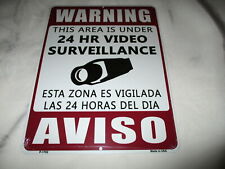 **WARNING: 24-Hour Video Surveillance Metal Sign #04 - NEW** picture