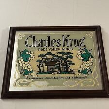 Charles Krug Napa Valley Wines Art SignMirror Framed Rare picture