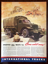 1941 International Trucks WWII Army Vintage Print Ad picture