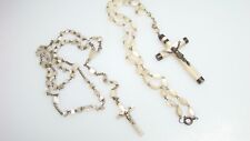 Antique Carved Mother of Pearl Rosaries Lot MOP Beads & Crucifixes picture