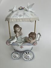 Lladro Shhh...Let Him Sleep Children in a Carriage Large Rare Figurine. picture