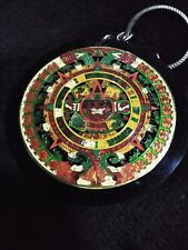 Vintage Aztec Calendar Keychain Hand Decorated Made In Mexico Exquisite Detail  picture