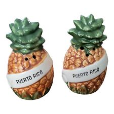 Vintage Ceramic Puerto Rico Pineapple Salt & Pepper Shakers picture