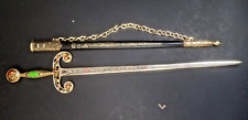 Vintage Antique Decorative sword spain toledo w/ gems crests sword cover picture