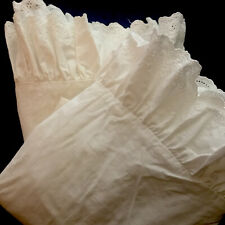 Vintage Ralph Lauren Euro pillow shams 2 Bromley white Ruffle Scalloped Lace GUC picture