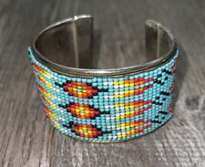 Native American Styled Beaded Bracelet cuff Southwest diamond pattern  picture