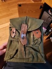 Romanian / Iraqi 2 Cell Ak Magazine Pouch OD Green Canvas / Leather picture