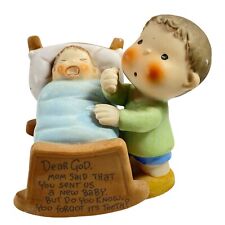 Vintage Dear God Kids Enesco 1982 Mom said that you sent us a new baby 3.5'T picture