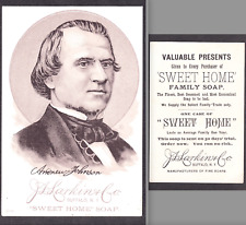 Andrew Johnson 1885 H603 J.D. Larkin & Co Sweet Home Soap Presidents Trade Card picture