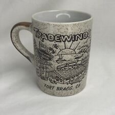 Vtg 70s 3D Embossed Tradewinds Lodge Fort Bragg Whale Coffee Mug Japan picture