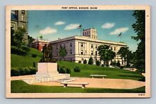 Maine Me Bangor Post Office Postcard POSTED picture