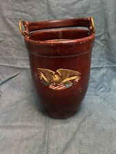Vintage Cairns & Brother, Inc. Leather Reproduction Fire Bucket/ Ice Bucket. picture