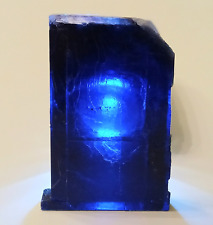 EXTREMELY RARE BLUE HALITE CRYSTAL.  100% Color Distribution.   Rectangle Shape. picture