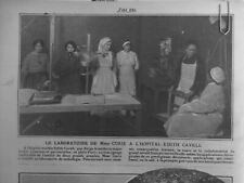 1917 WOMEN FEMINISM MARIE CURIE HOPITAL EDITH CAVELL RADIOLOGIST 1 ANTIQUE NEWSPAPER picture
