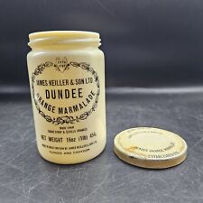Vtg Dundee Orange Marmalade Jar W/Lid 16oz. James Keiller & Son LTD Milk Glass picture