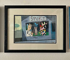 Powerpuff Girls Animation Cel Hand Painted Production Art Professor &All 3 Girls picture