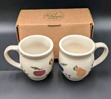 2 New Open Box Longaberger Fruit Medley Pottery Large Coffee Mugs 2000 picture