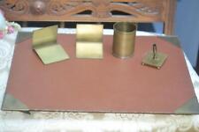 Vtg. Brass Artamount Made in Italy 5 Pc. Desk Set Blotter Book Stands Pen Holder picture