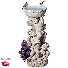 Baroque Cherubs Birdbath Italian Antique Style Baby Angel Sculpture Garden Patio picture