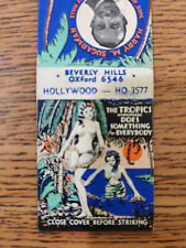 Hollywood Tropics Postcard Postcard & Matchbook Embossed Breasts Tiki Night Club picture