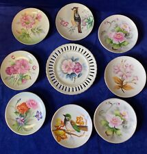 Vintage Bird  & Floral Decorative Hanging Wall Plates Set Of 9 Japan picture