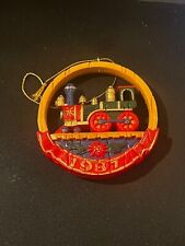 1987 Christmas Ornament TRAIN ENGINE by Rex and Lee Circle Vintage Classical USA picture