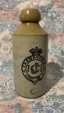 Antique 1890’s J. Crampton & Co Authentic Ginger Beer Stone Bottle Bourne Denby picture
