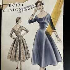 Vintage 1950s Vogue S-4515 Special Design Dress Petticoat Sewing Pattern 14 CUT picture
