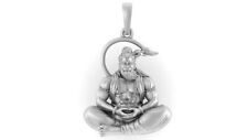 Sterling Silver (92.5% purity) God Hanuman (Big Size) Pendant for Men picture