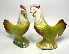 Vintage Decorative Pair of Ceramic Green Chickens Excellent Condition 6