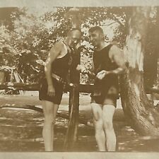 Antique Snapshot Photograph Double Sided Kids Playing Yard Summer Everyday Life picture