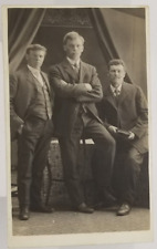 Real Photo Three Well Dressed Men Postcard picture