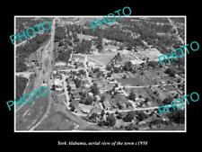 OLD 6 X 4 HISTORIC PHOTO YORK ALABAMA AERIAL VIEW OF THE TOWN c1950 picture