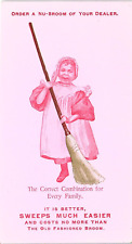 Antique Nu Broom Pink Trade Card Shepard and Samuel Boston MA t12 picture