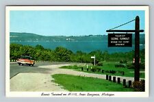 Benzonia MI Scenic M-115 View Crystal Lake Classic Car Vintage Michigan Postcard picture