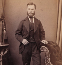Victorian CDV Photo Handsome Man Fashion Beard Donald Dundee Scotland picture