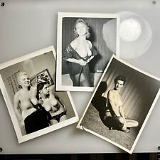 Vtg 50’s Glamour Busty PIN UP Risque Nude Original B&W Girlie Photo Lot X3 #218 picture