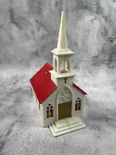 Vintage Kitschy Christmas Plastic Light Up Church World Wide Enterprises- Works picture