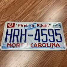 Vintage 1995 North Carolina License Plate HRH-4595 First In Flight White State picture